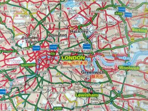 A map of London representing how overwhelming it can be to look for a psychological services or a counsellor in London.